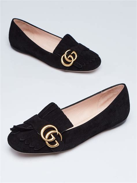 gucci marmont suede ballerina flat
